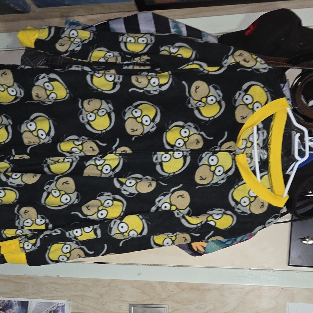 Black and Yellow Cartoon Character Pajama Set